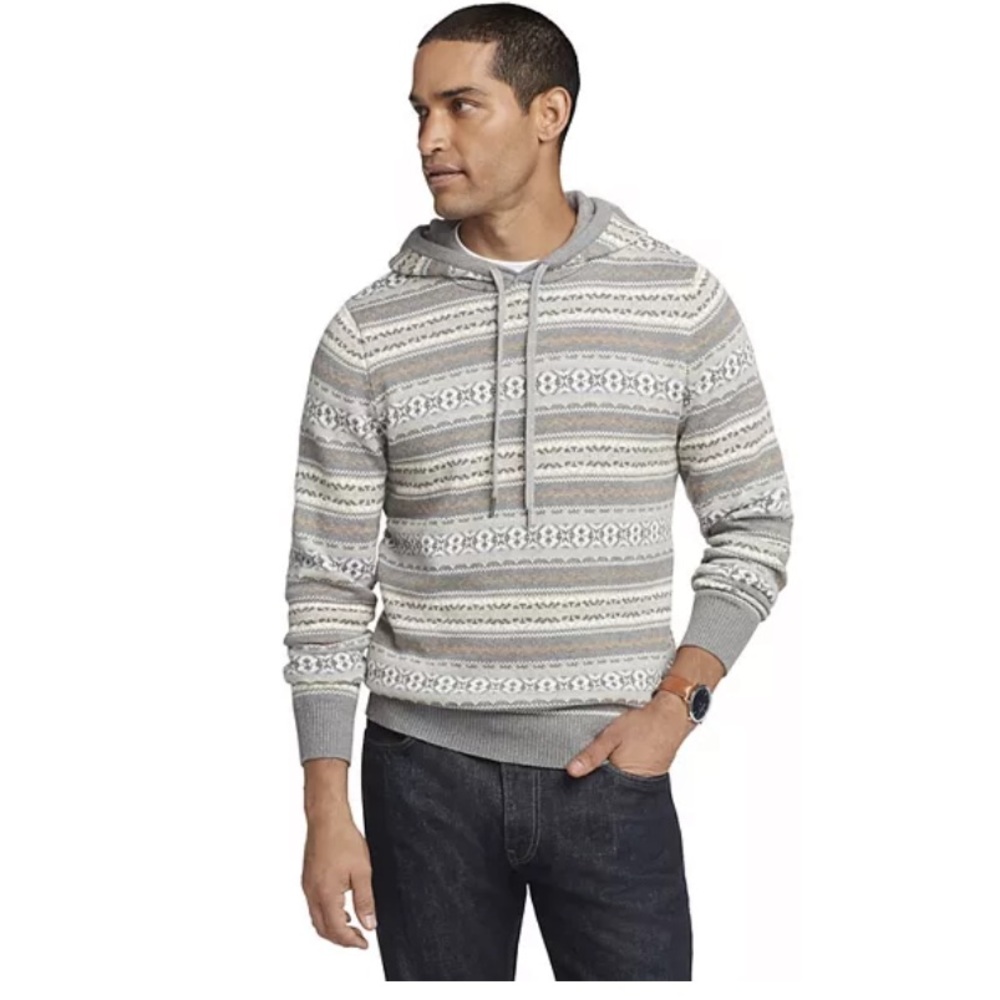 Mens IZOD Classic-Fit Fair Isle Hooded
Sweater